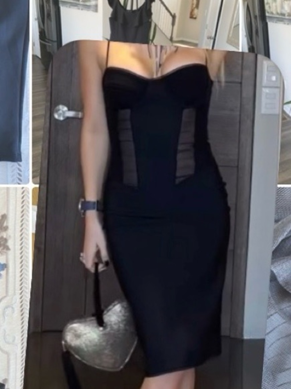 NWT Zara Black Corset Midi Dress Size L